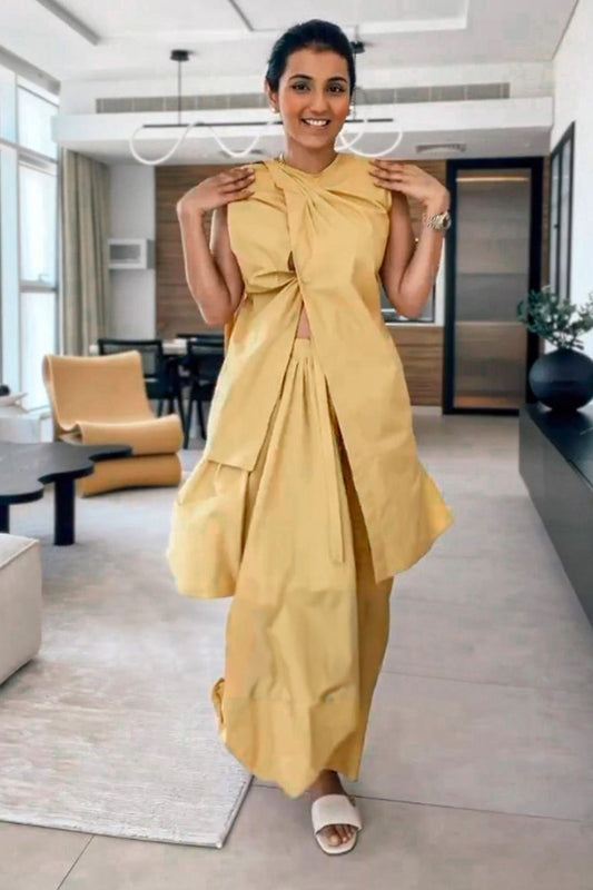 Masoom Minawala In Our Asymmetric Draped Co-ord Set - Auruhfy India