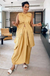 Masoom Asymmetric Draped Co-ord Set