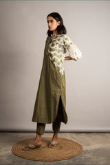 Moss Green Tunic Set - Auruhfy India