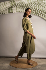 Moss Green Tunic Set - Auruhfy India