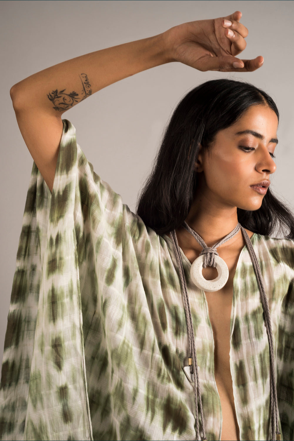 Moss Tie-Dye Overlay Set - Auruhfy India