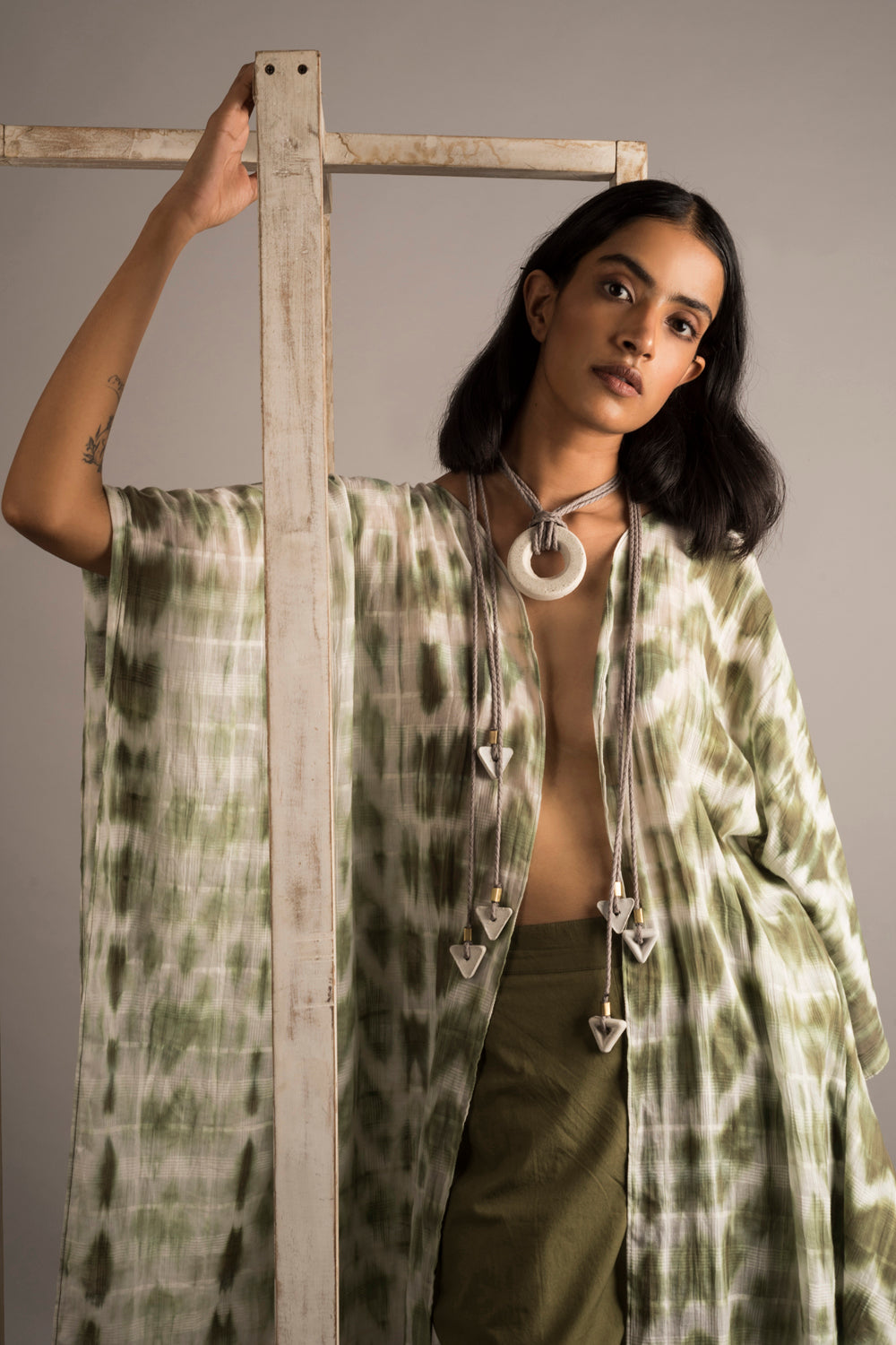 Moss Tie-Dye Overlay Set - Auruhfy India