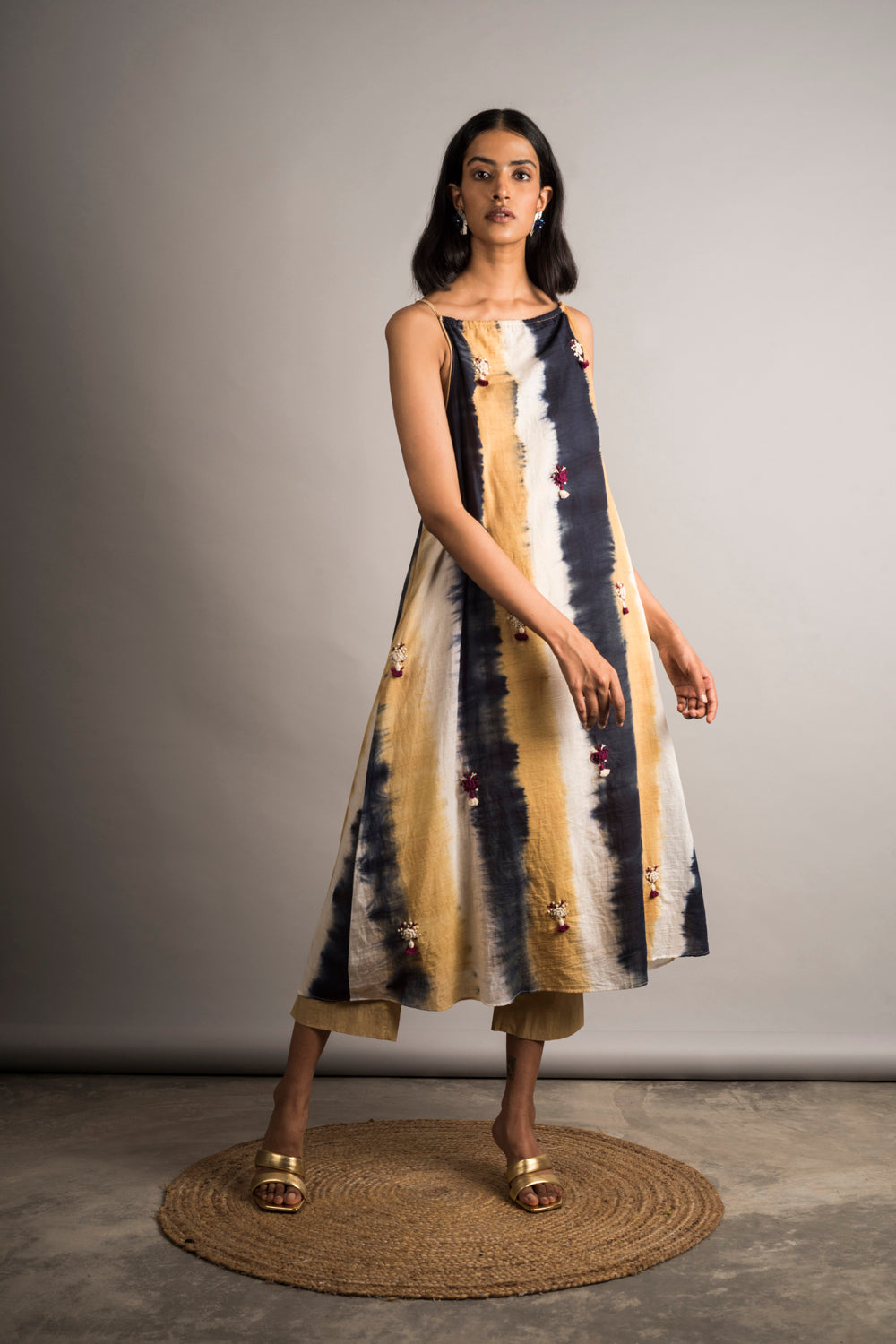 Striped Tie-Dye Dress - Auruhfy India