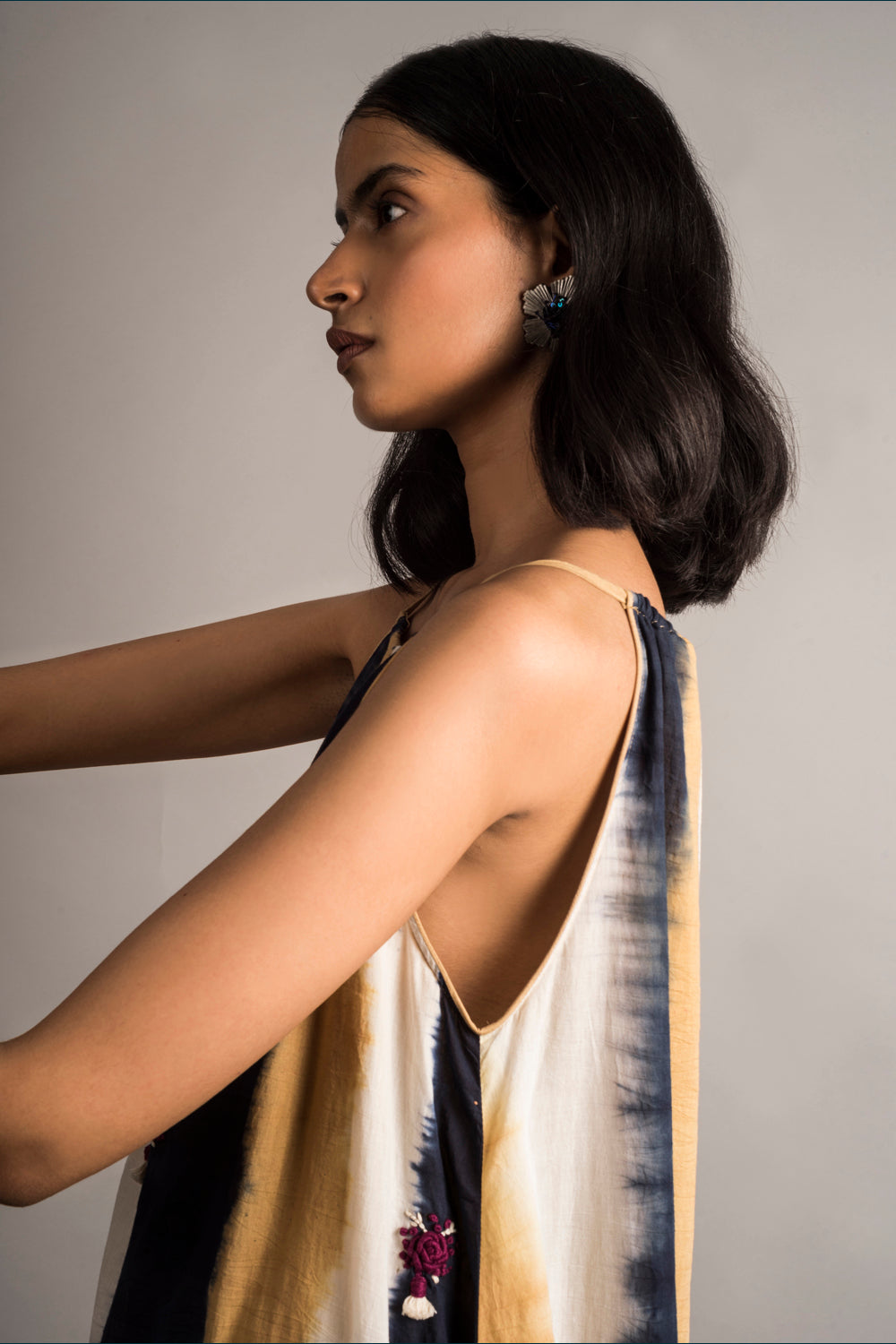 Striped Tie-Dye Dress - Auruhfy India