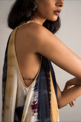 Striped Tie-Dye Embroidered Set - Auruhfy India