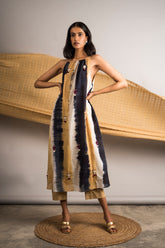 Striped Tie-Dye Dress - Auruhfy India