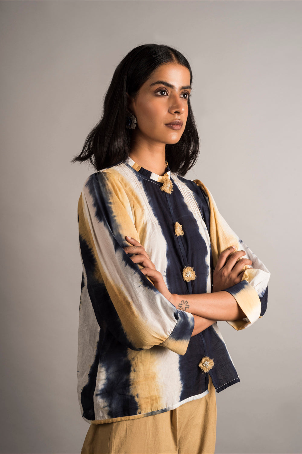 Striped Tie Dye top - Auruhfy India