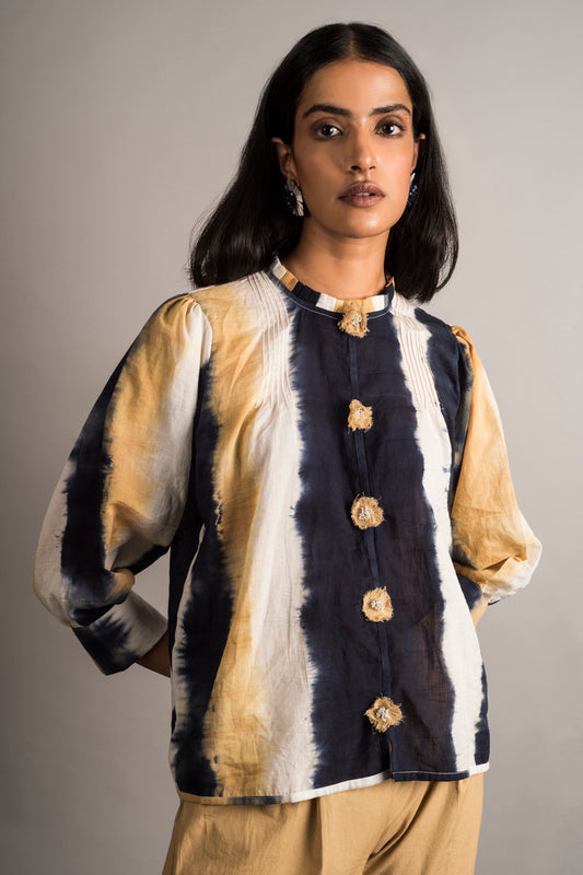 Striped Tie Dye top - Auruhfy India