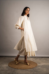 Ecru Layered Dress - Auruhfy India