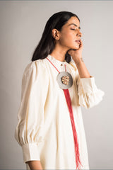 Ecru Layered Dress - Auruhfy India