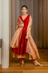 Burnt Red Layered Tunic Set