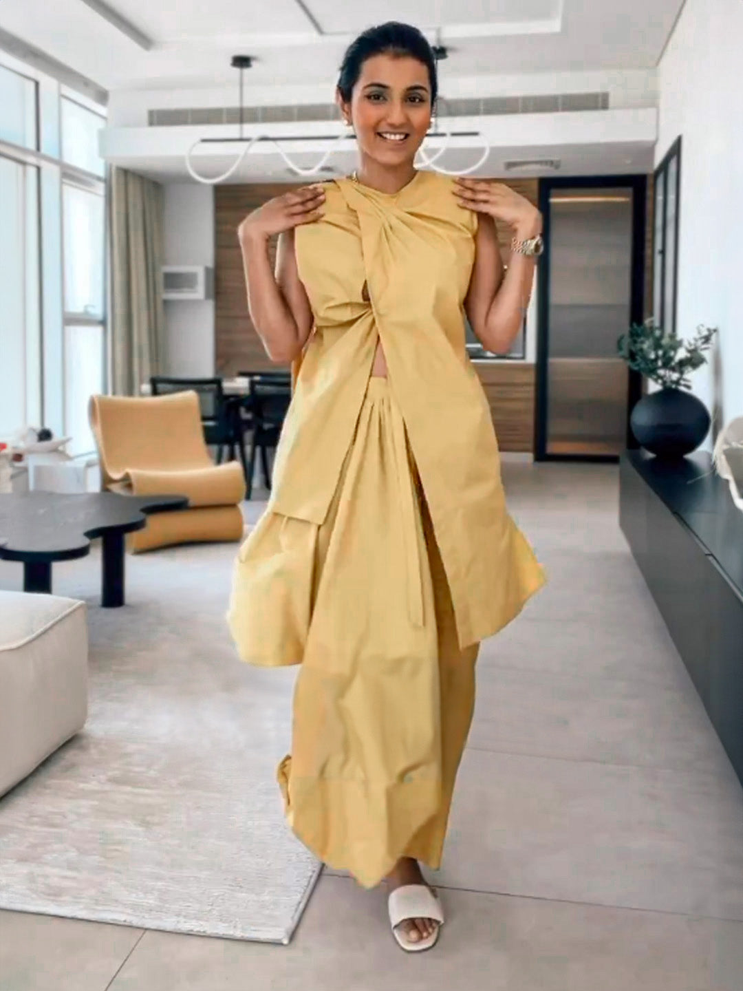 Masoom Asymmetric Draped Co-ord Set - Auruhfy India
