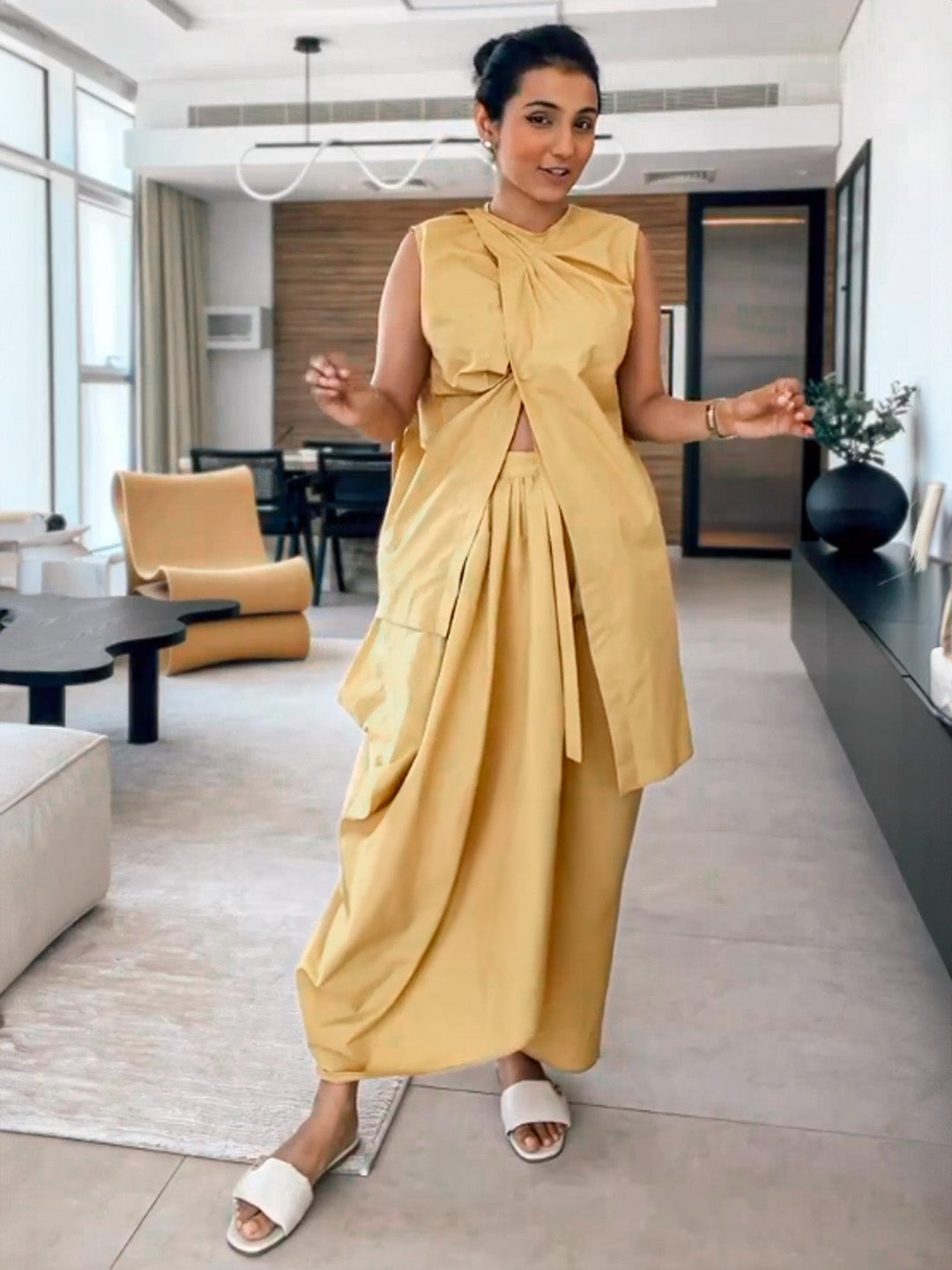 Masoom Minawala In Our Asymmetric Draped Co-ord Set - Auruhfy India