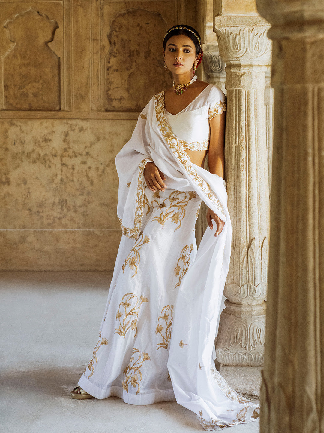 Shwet Sharara Set - Auruhfy India