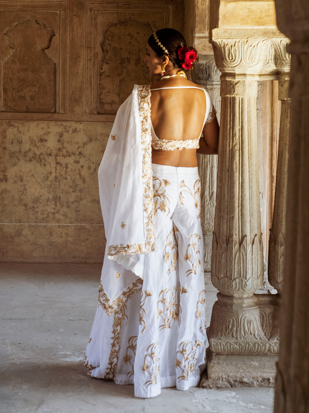 Shwet Sharara Set - Auruhfy India