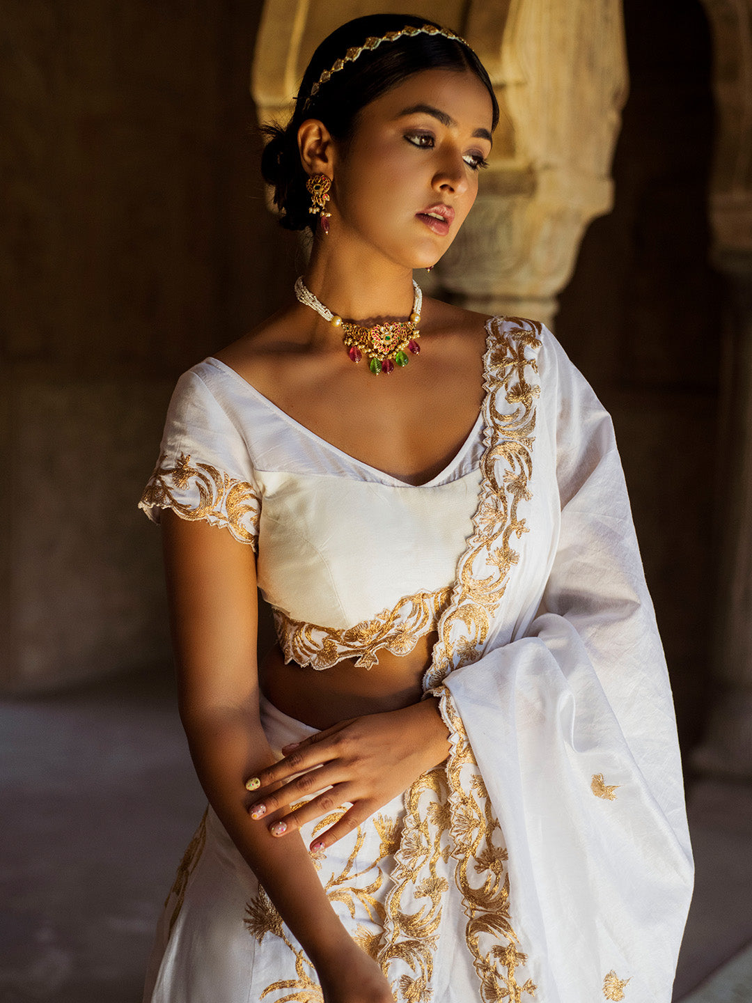 Shwet Sharara Set - Auruhfy India
