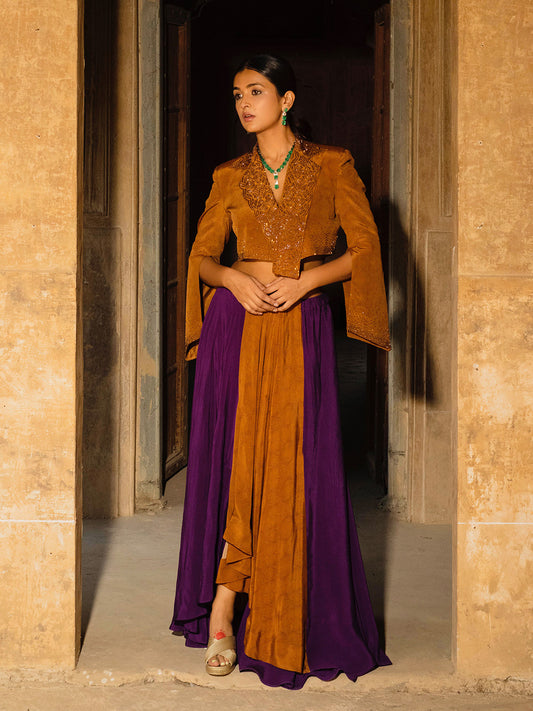 Zainab Asymmetric Skirt Set - Auruhfy India