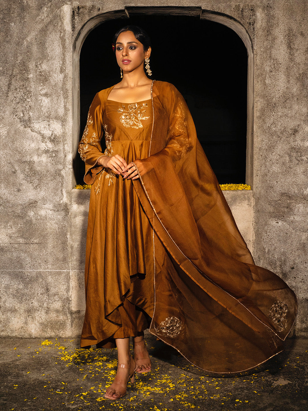 Zarish Asymmetric Tunic Set - Auruhfy India