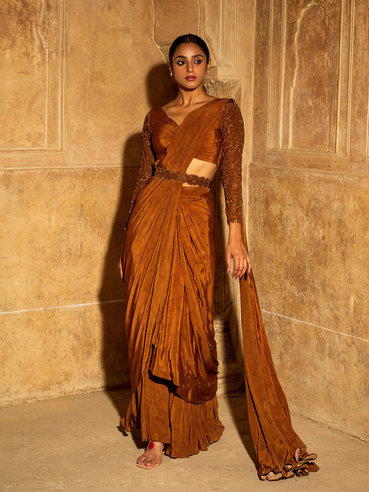 Zarposh Draped Saree - Auruhfy India