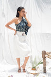 Paper-Bag Belted Linen Skirt - Auruhfy India