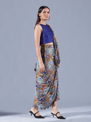 Antheia Draped Saree Set - Auruhfy India