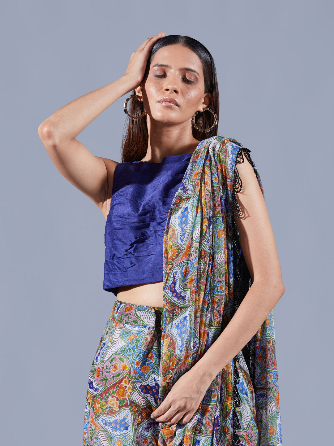 Antheia Draped Saree Set - Auruhfy India