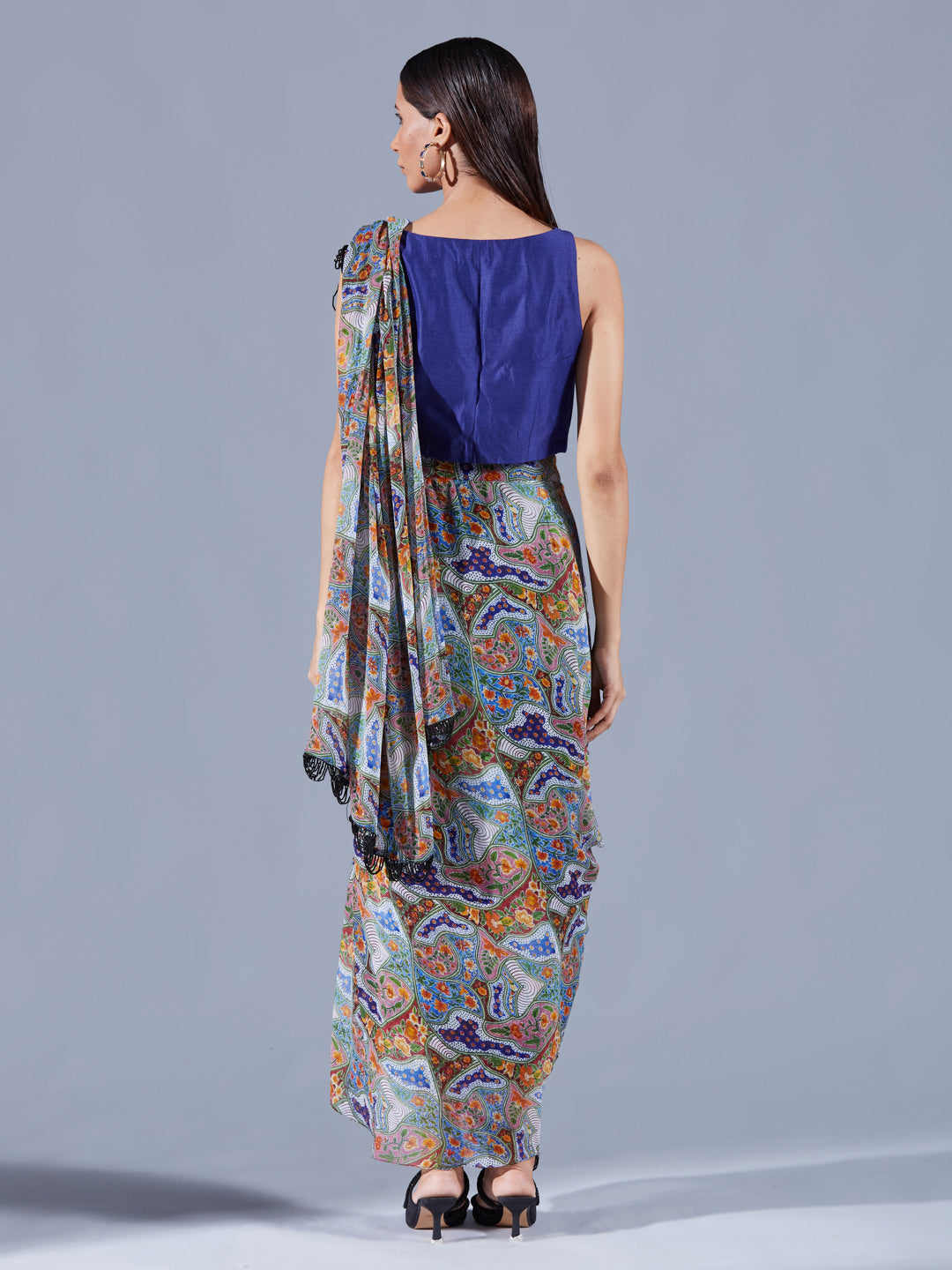 Antheia Draped Saree Set - Auruhfy India