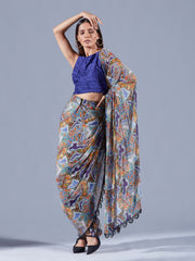 Antheia Draped Saree Set - Auruhfy India