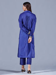 Berry Blue Hi Low Tunic Set - Auruhfy India