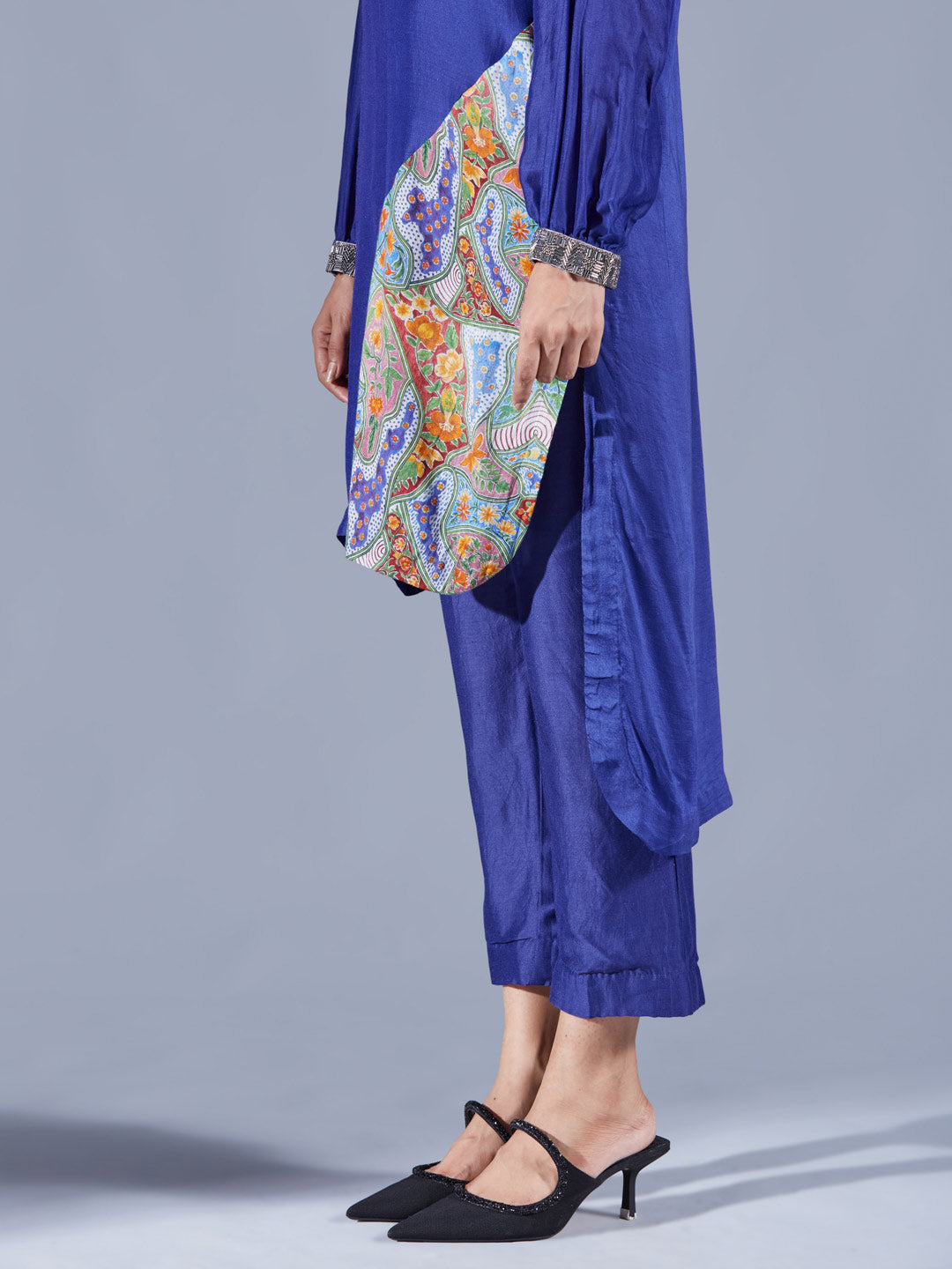 Berry Blue Hi Low Tunic Set - Auruhfy India
