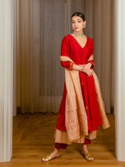 Burnt Red Layered Tunic Set