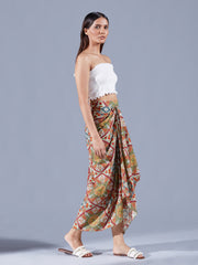 Draped Eirene Asymmetric Skirt Set - Auruhfy India