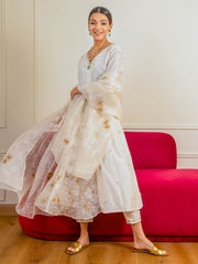 Ecru Chanderi Panel Suit