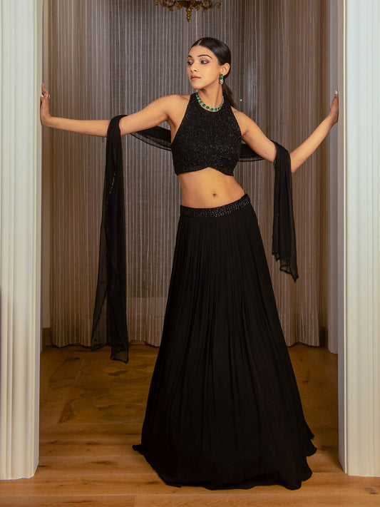 Embellished Lehenga Skirt Set - Auruhfy India