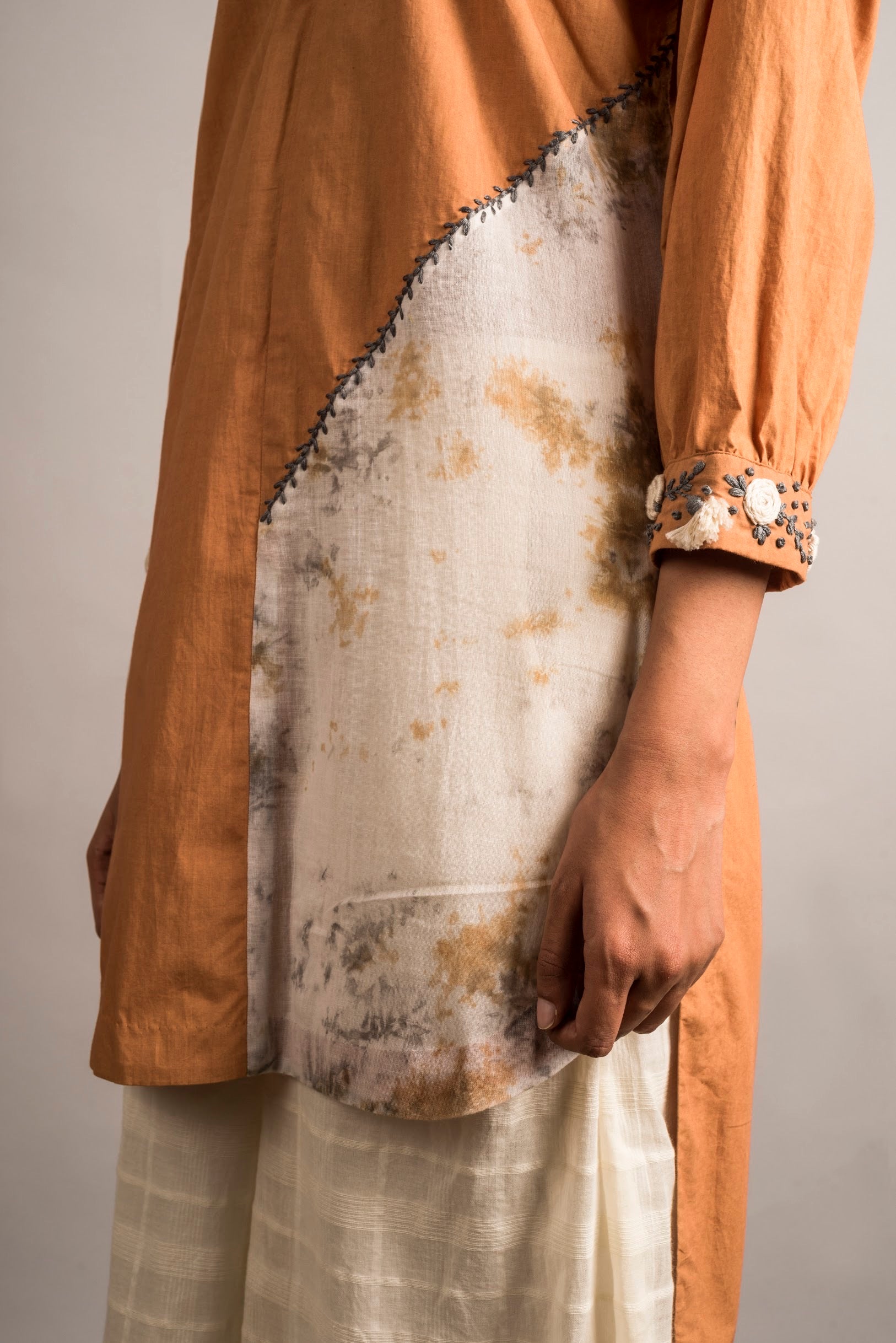 Rust Hi Low Tunic - Auruhfy India