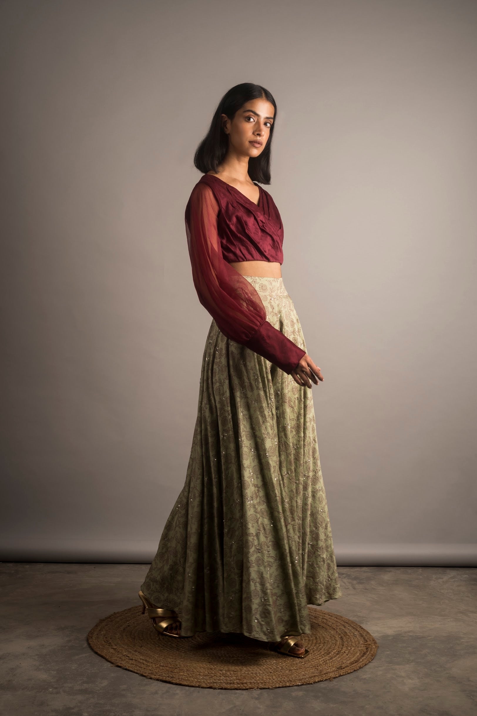 Embellished Lehanga Skirt Set - Auruhfy India