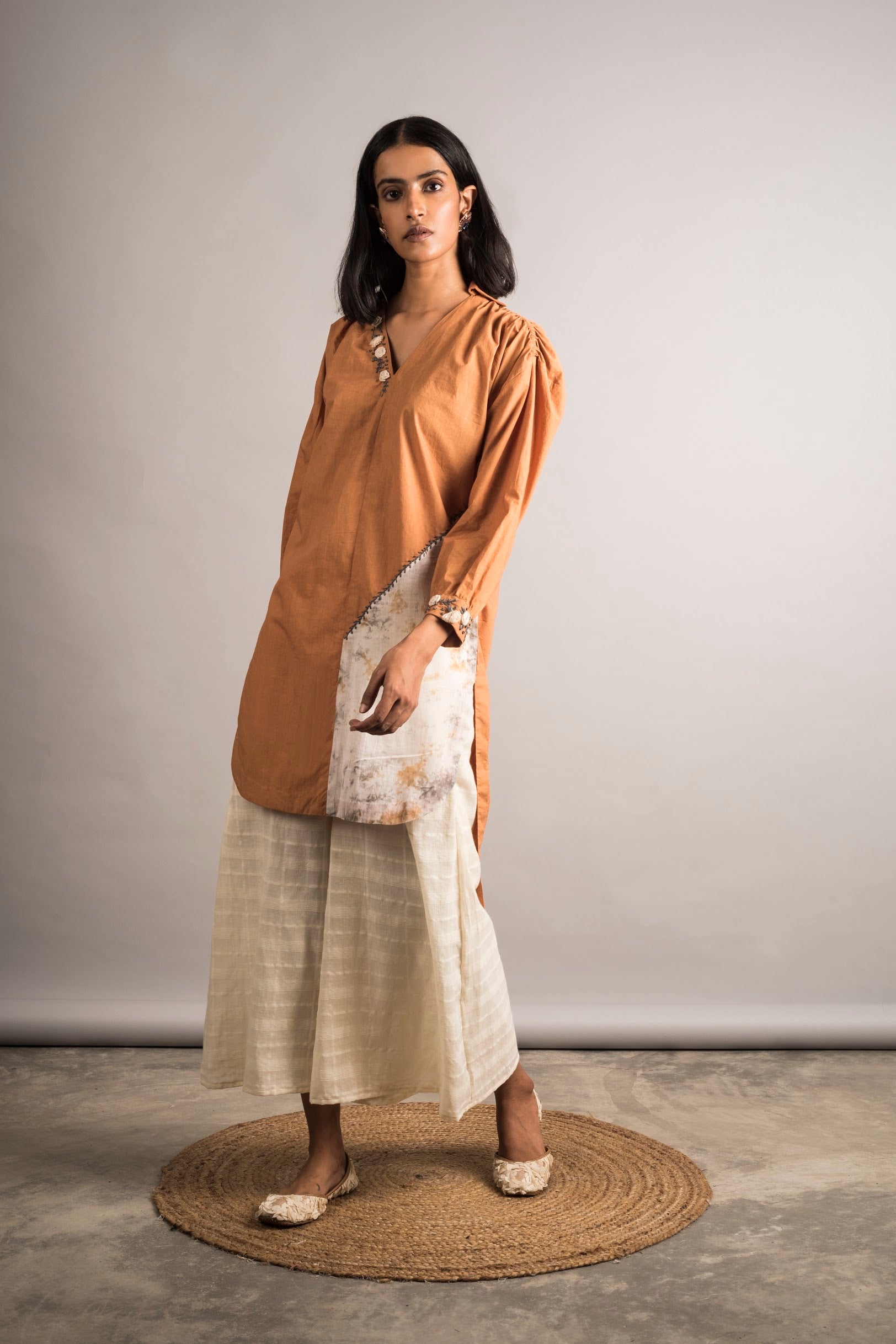 Ecru Flair Pants - Auruhfy India