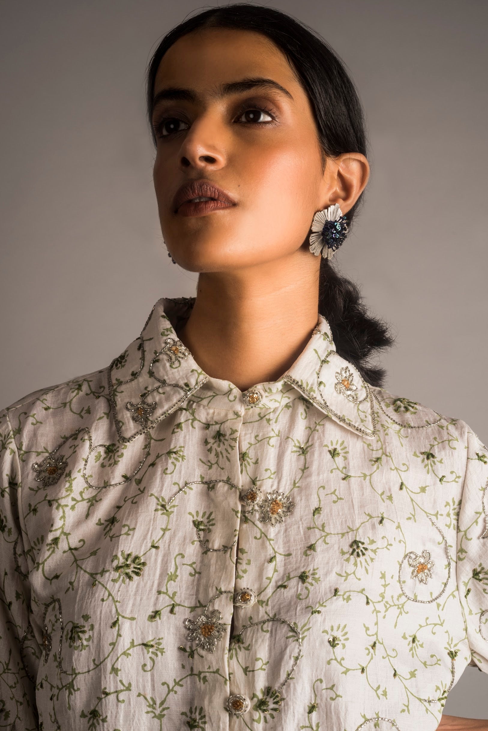 Embellished Front Cowl Tunic Set - Auruhfy India