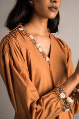 Rust Hi Low Tunic - Auruhfy India