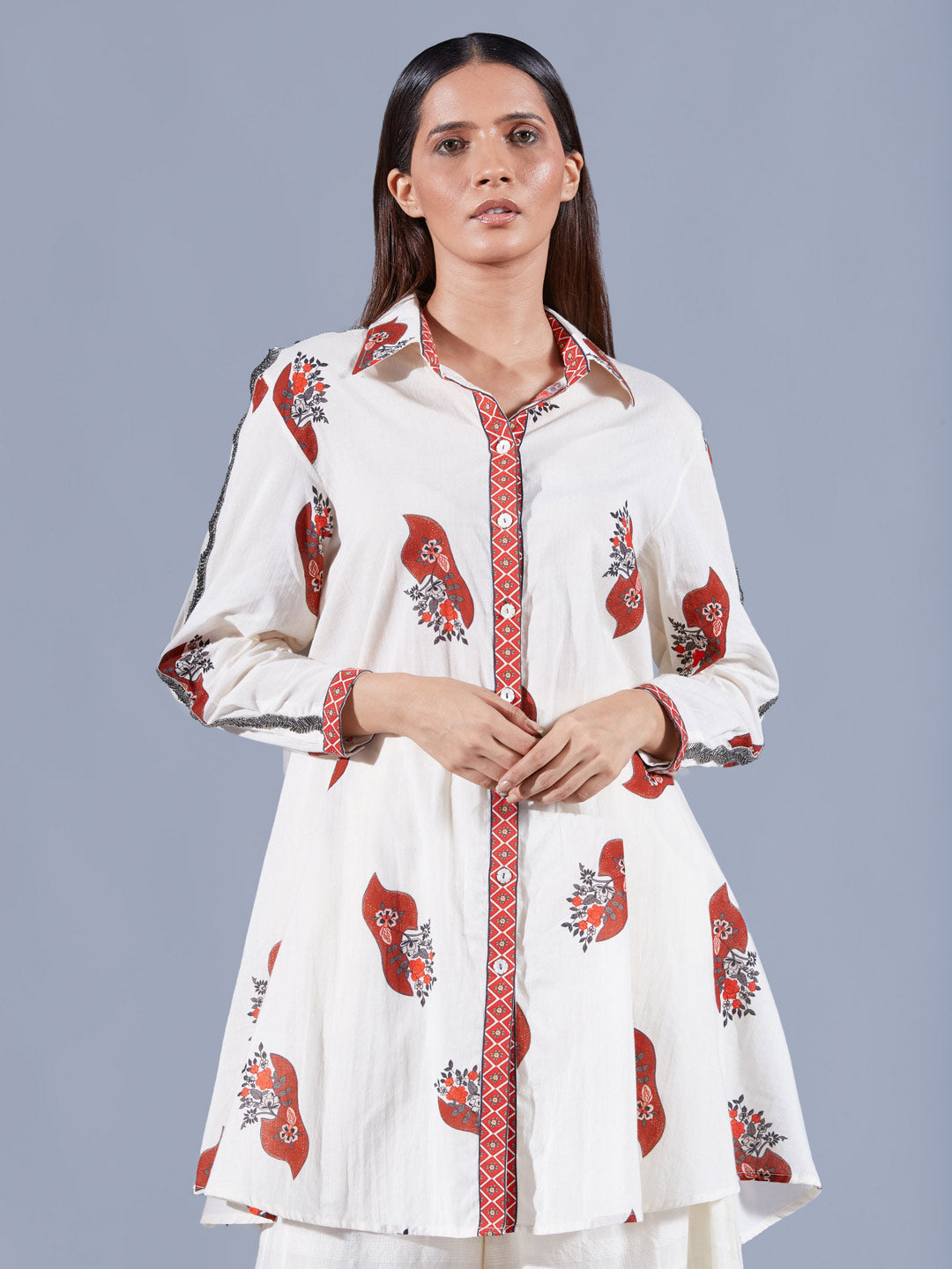Neoma Curved Hem Shirt Set - Auruhfy India