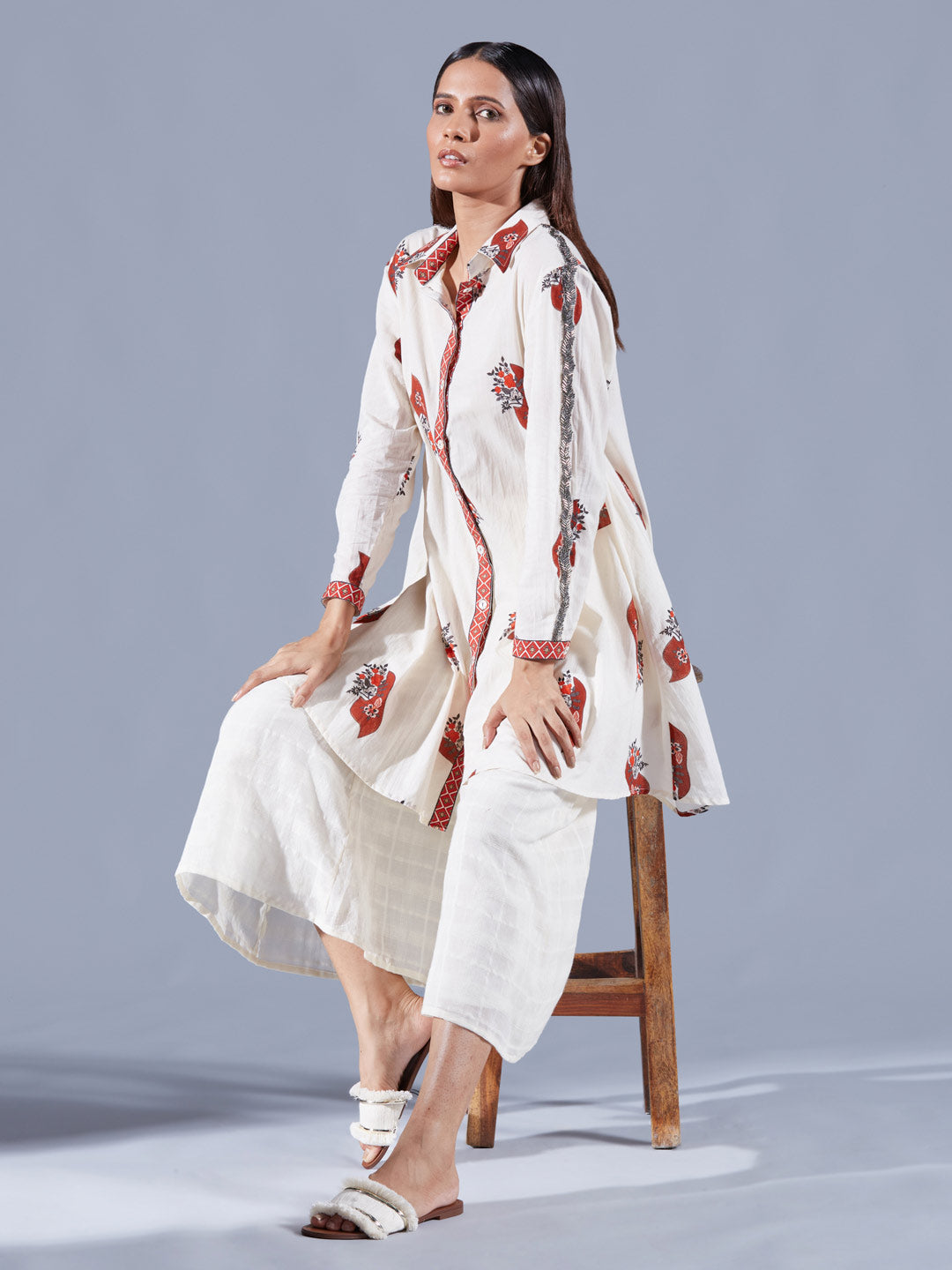 Neoma Curved Hem Shirt Set - Auruhfy India