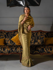 Embroidered Pear Green Silk Saree