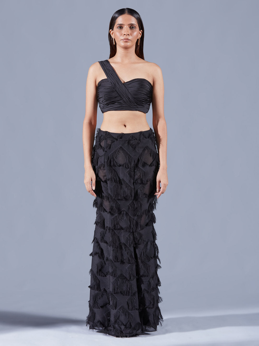 Raven Draped Bustier - Auruhfy India