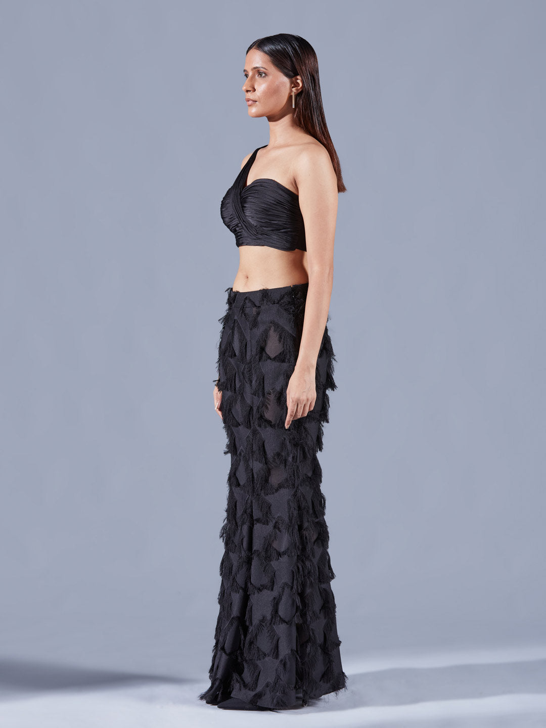 Raven Draped Bustier - Auruhfy India