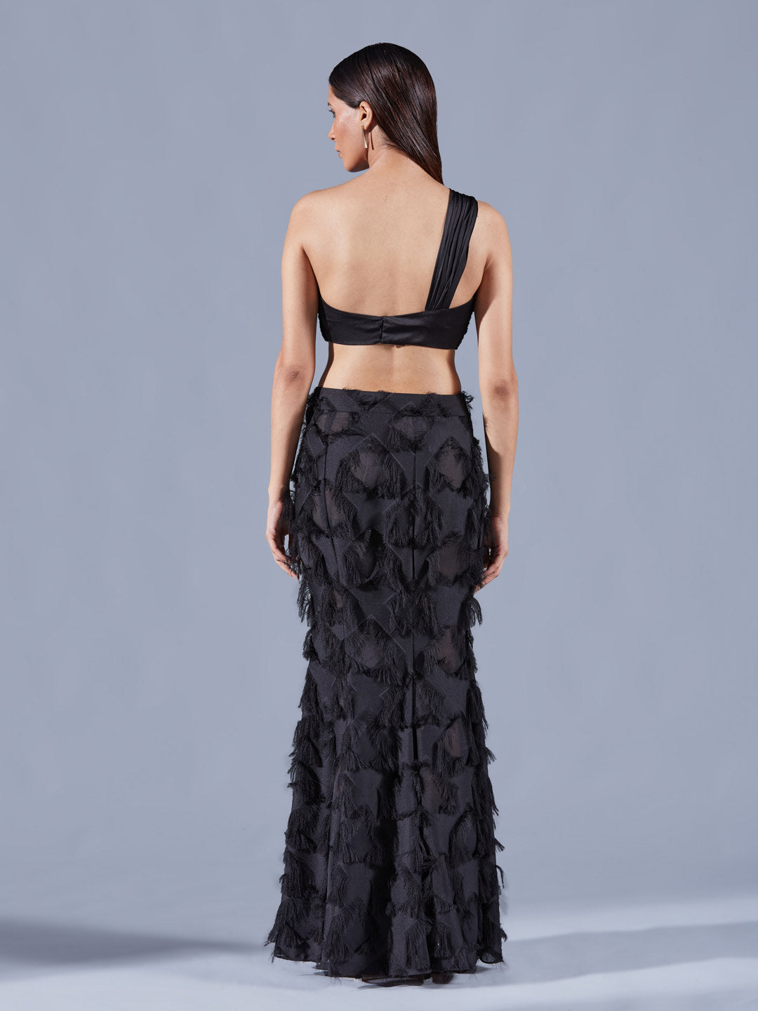 Raven Draped Bustier - Auruhfy India