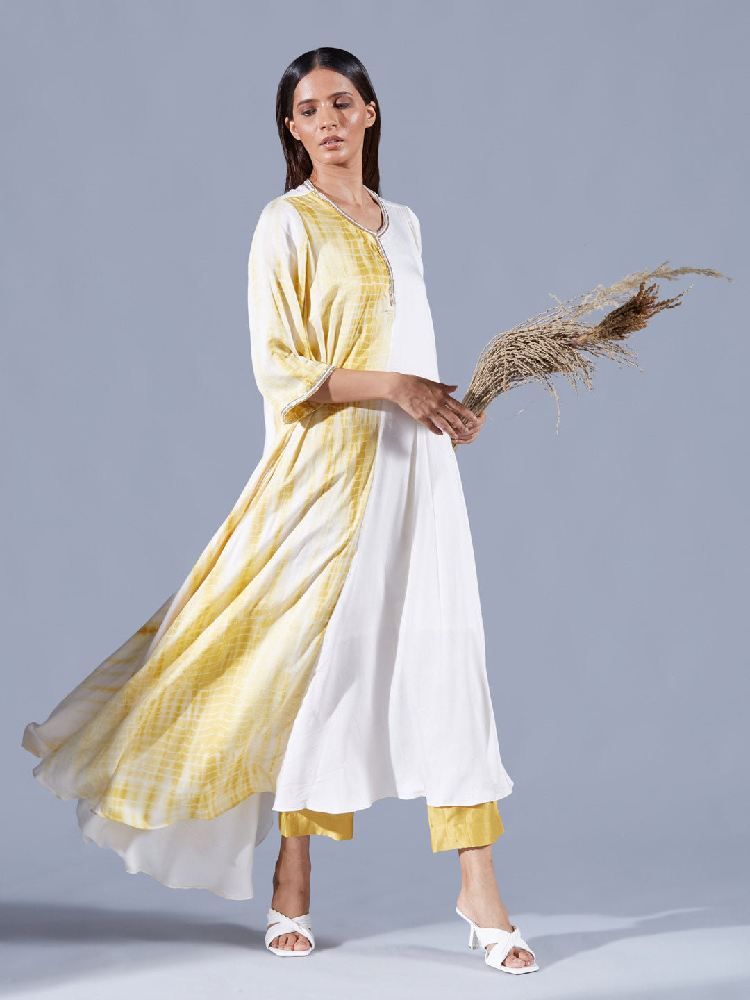 Revel Asymmetric Half n Half Tunic Set - Auruhfy India