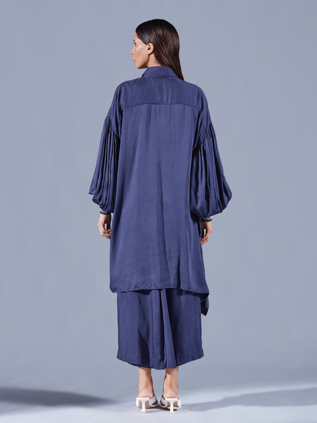 Sheath Asymmetric Shirt Set - Auruhfy India