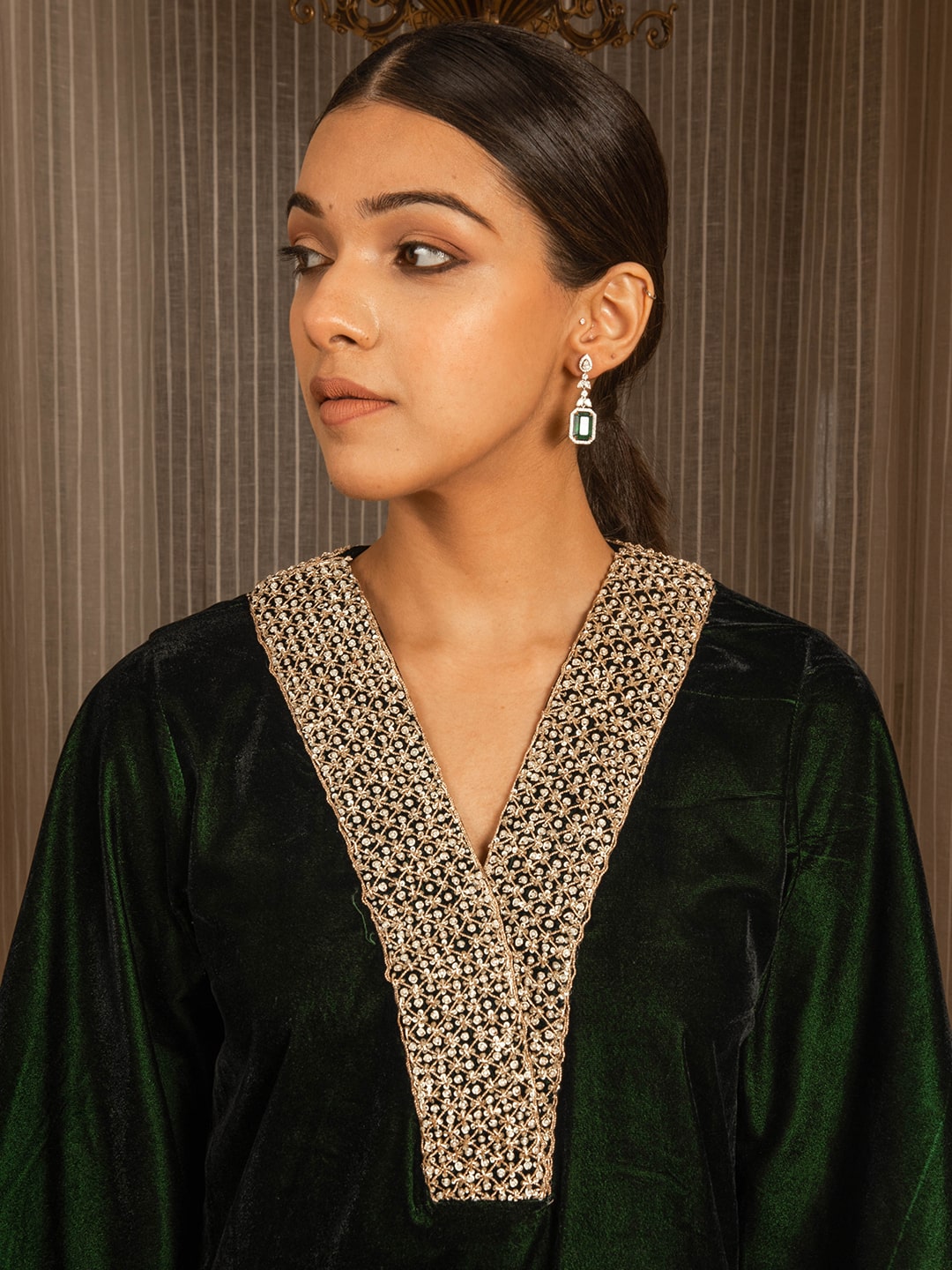 Silk Velvet Co-Ord Set - Auruhfy India