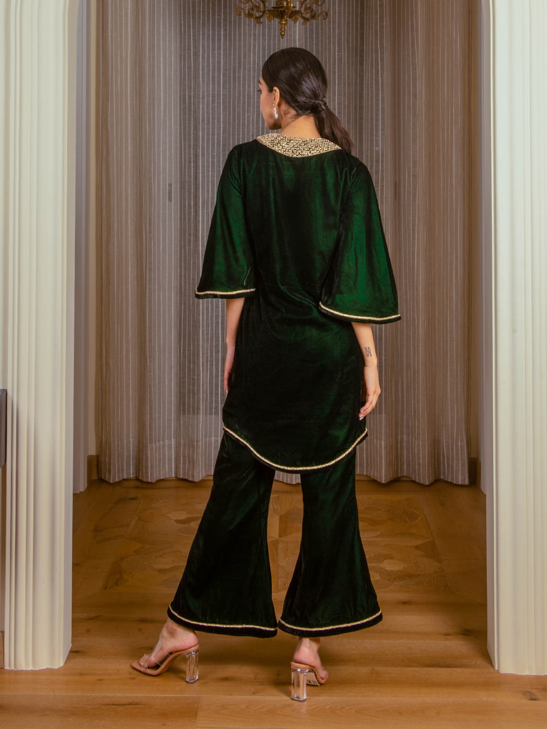 Silk Velvet Co-Ord Set - Auruhfy India