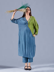 Teal Fern Dual Tunic Set - Auruhfy India